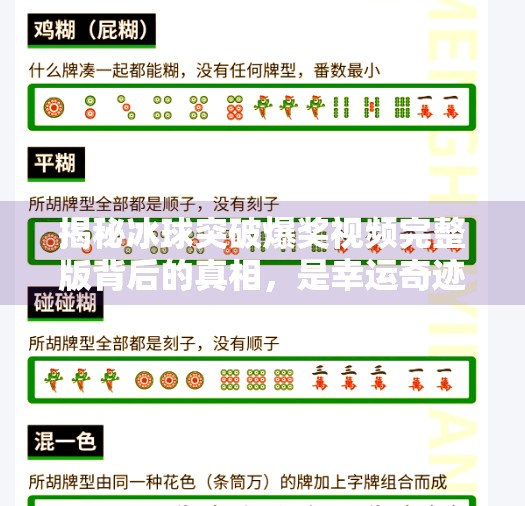 揭秘冰球突破爆奖视频完整版背后的真相，是幸运奇迹还是流量陷阱？冰球突破爆奖视频完整版